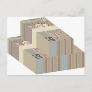 Fake-Geldstapel Postkarte