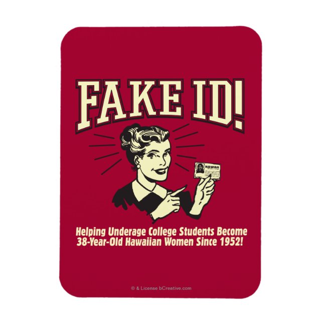Fake-ID: Uni von minderjährigen Hawaii Magnet (Vertikal)