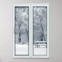 Fake Imitate FensterIllusion - Schneeszene