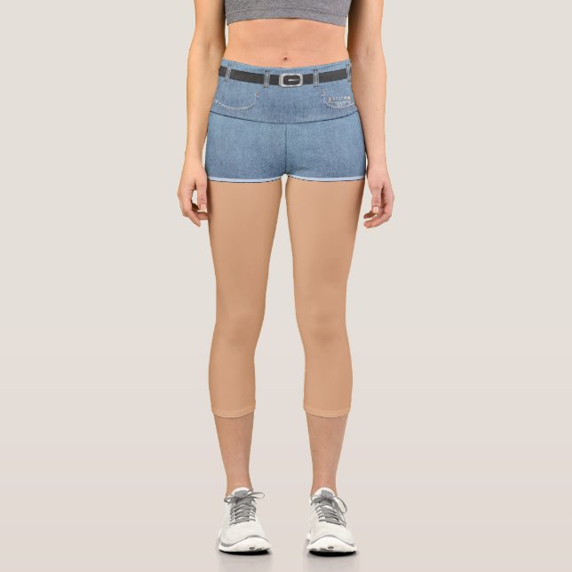 Fake Kurz Shorts Capri Leggings (Vorderseite)