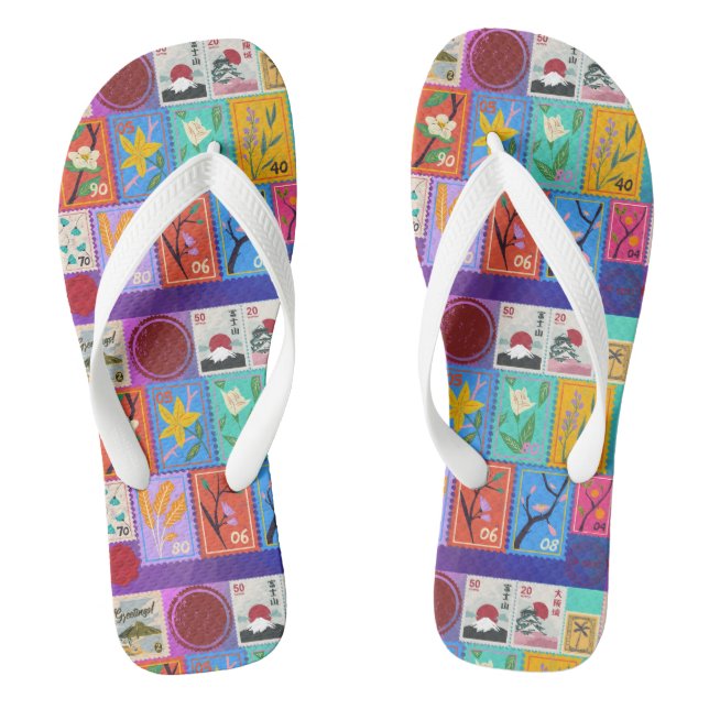 Fake Masterpiece Random Briefmarke Collage Collect Flip Flops (Fußbett)