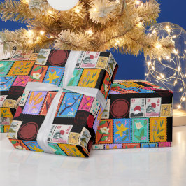 Fake Masterpiece Random Briefmarke Collage Collect Geschenkpapier