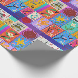 Fake Masterpiece Random Briefmarke Collage Collect Geschenkpapier