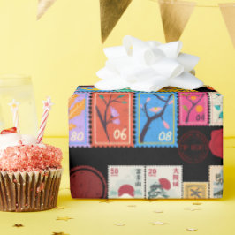 Fake Masterpiece Random Briefmarke Collage Collect Geschenkpapier