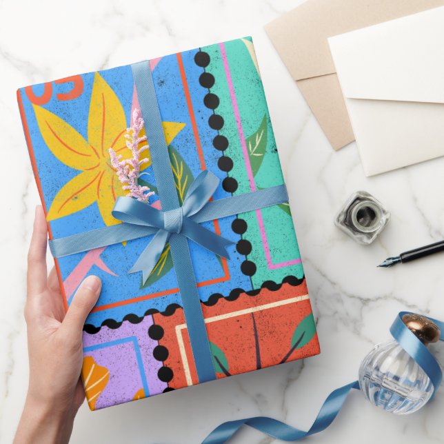 Fake Masterpiece Random Briefmarke Collage Collect Geschenkpapier (Schenken)