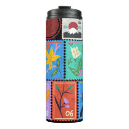 Fake Masterpiece Random Briefmarke Collage Collect Thermosbecher