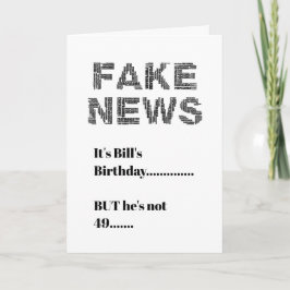 FAKE NEWS 50. Geburtstag Gruß Karte