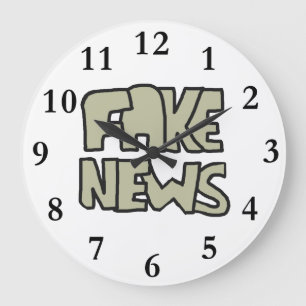Fake News Große Wanduhr