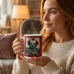 Fake-News Kein Krieg Iran Clown Kaffeetasse