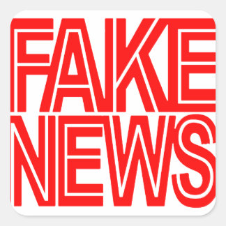 FAKE NEWS LOGO QUADRATISCHER AUFKLEBER