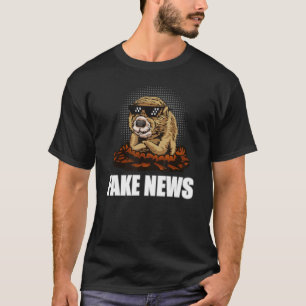 Fake News Meme Groundhog Day Shirt für Kinder Männ