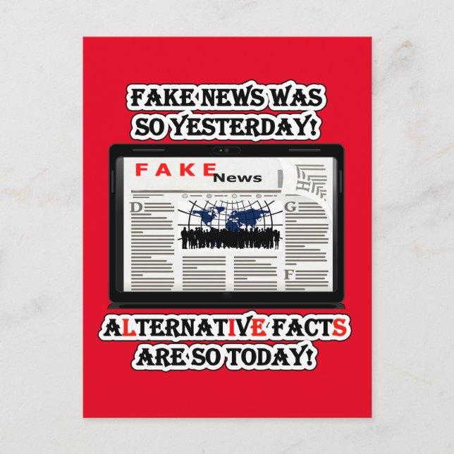 Fake News und Alternative Fakten Postkarte (Vorderseite)