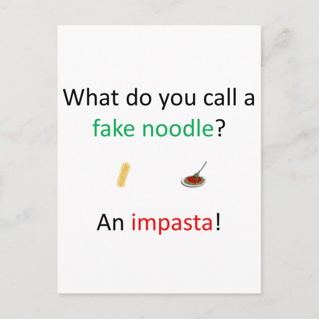 Fake Noodle Joke Postkarte (Vorderseite)