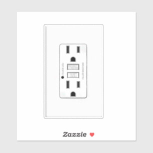 Fake Power Outlet Platine Gag Aufkleber