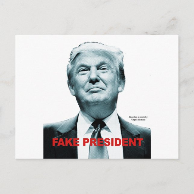 Fake Präsident (Trump) Postkarte (Vorderseite)