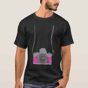 Fake Tourist Camera Graphic Holiday Vacation Foto T-Shirt