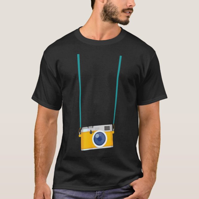 Fake Tourist Camera Graphic Holiday Vacation Foto T-Shirt (Vorderseite)