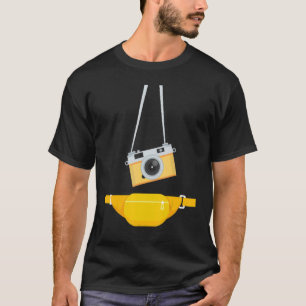 Fake Tourist Fotograf Strap Hangkamera & W T-Shirt