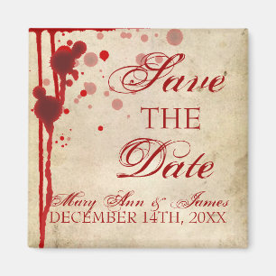 Fake Vampire-Halloweens Save the Date blutrot Magnet