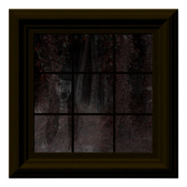 Fake Window Ghost in Holz Halloween Spuk Haus Poster