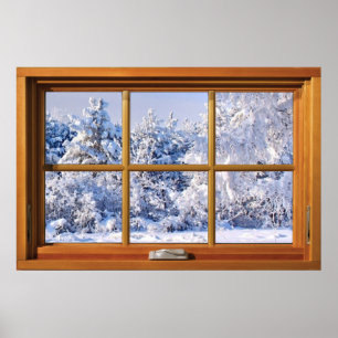 Fake Window Illusion - Neue Schneeansicht Poster