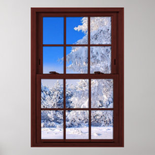 Fake Window Illusion - Neue Schneeszene Poster