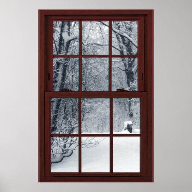 Fake Window Illusion - Neue Schneeszene Poster (Vorne)