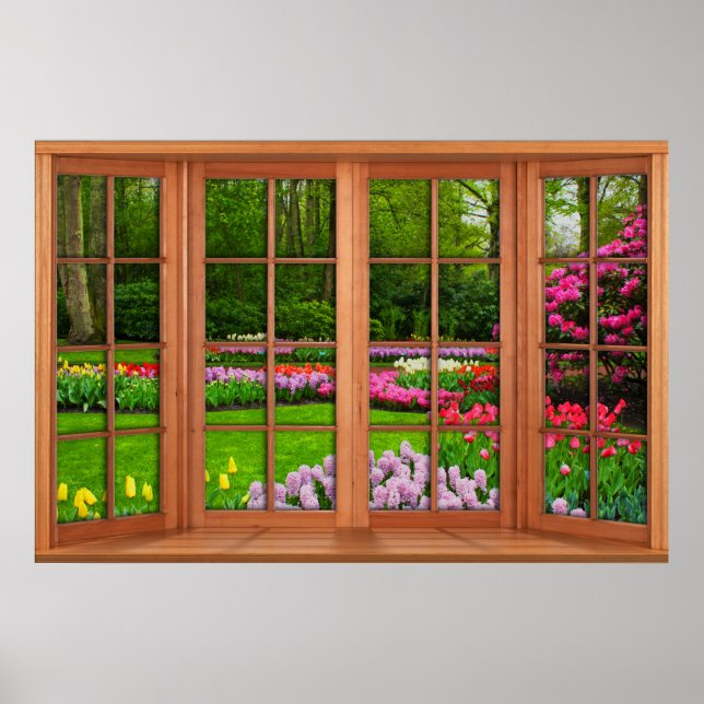 Fake Window Illusion - Spring Garden Poster (Vorne)