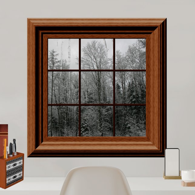 Fake Window Poster Winterschneeszene Bäume Eiskeln (Von Creator hochgeladen)
