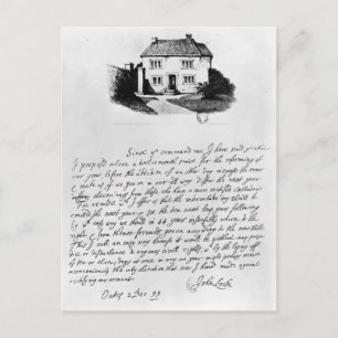 Faksimile des Schreibens zur Illustration des Haus Postkarte