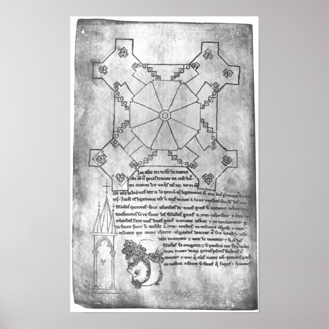 Faksimile-Kopie eines Turmplans Poster (Vorne)