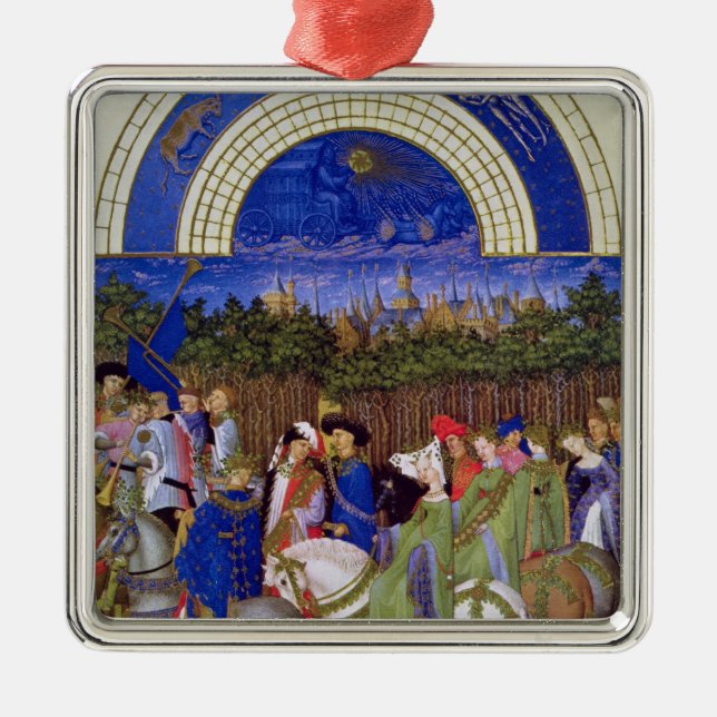 Faksimile von Mai: Höfische Zahlen zu Pferd Silbernes Ornament (Vorne)