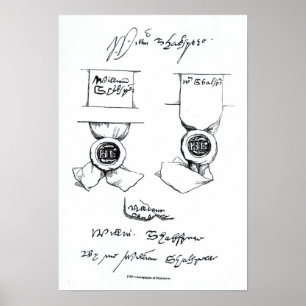 Faksimiles der Signatur von William Shakespeare Poster