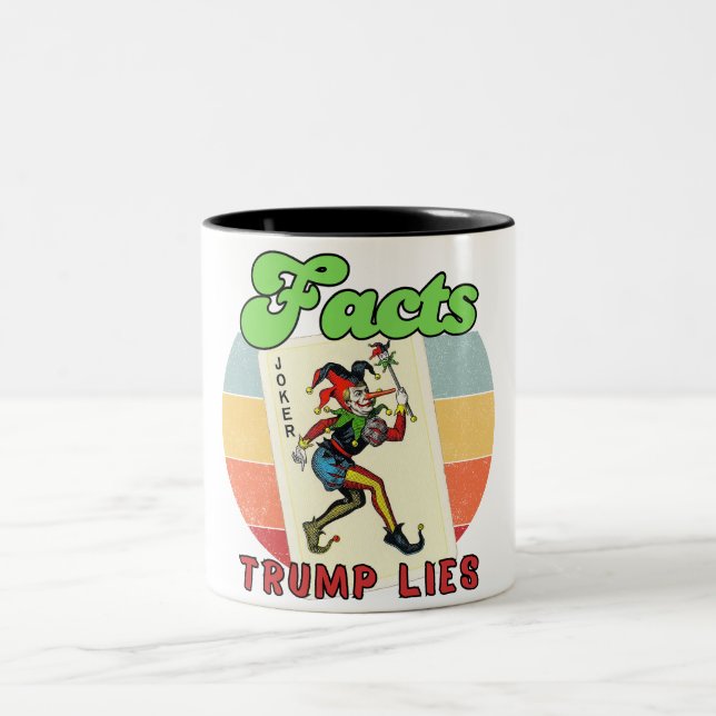 Fakten Trump Lies Zweifarbige Tasse (Mittel)