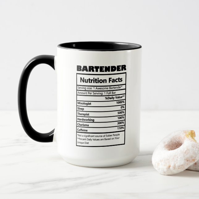 Fakten zur coolen Barkeeper Tasse (Mit Donut)