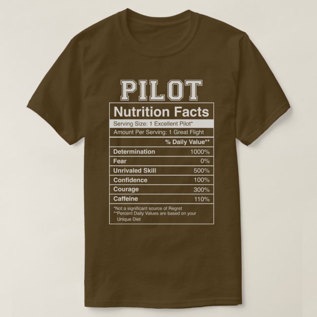 Fakten zur Pilotenernährung T-Shirt (Design vorne)