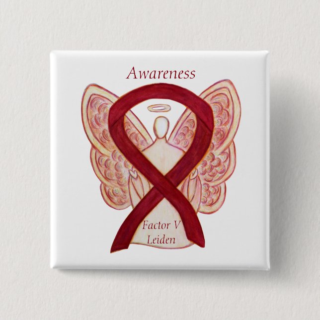 Faktor V Leiden Bewusstsein Ribbon Custom Angel Bu Button (Vorderseite)