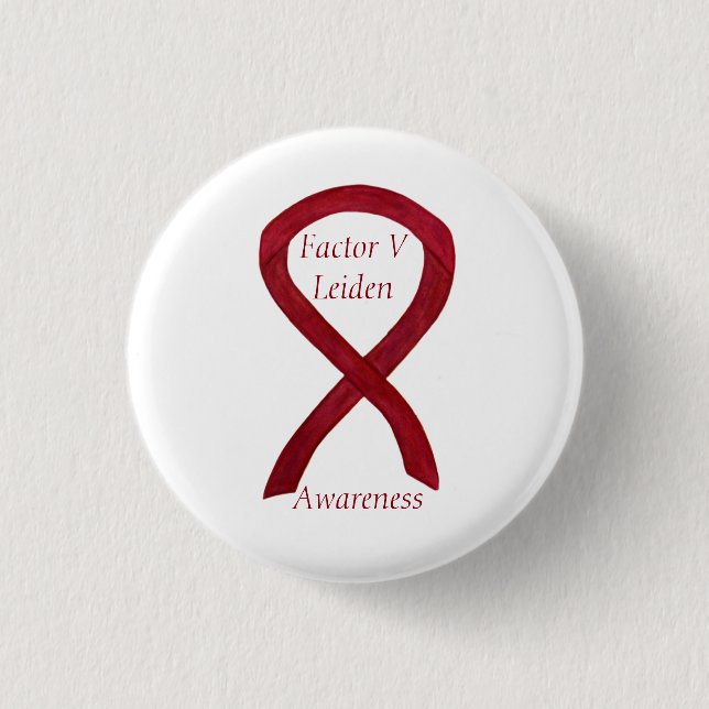 Faktor V Leiden Bewusstsein Ribbon Custom Button (Vorderseite)