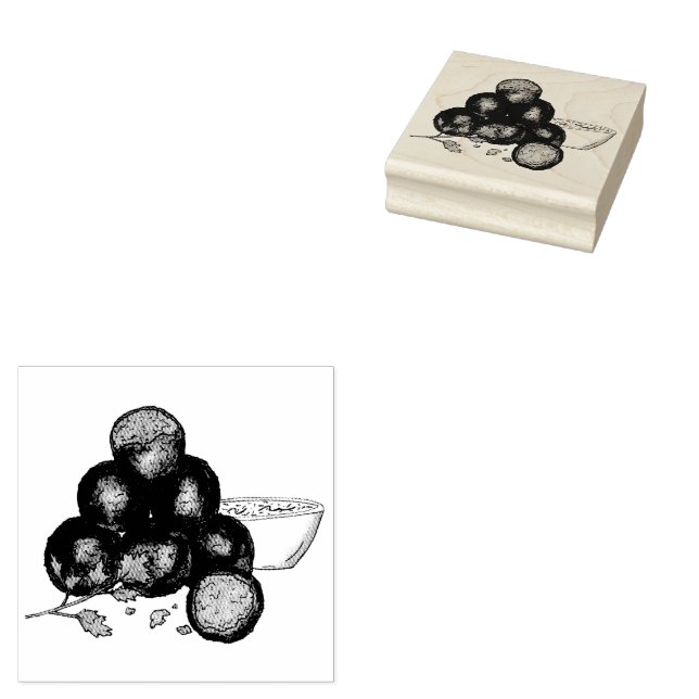 Falafel Balls Mittlerer Osten Chickpeas Ägypter Gummistempel (Stempel)