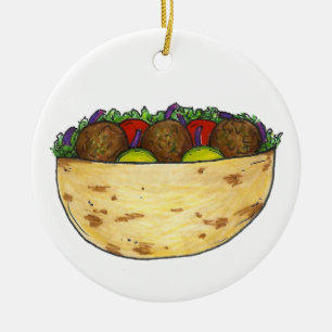 Falafel gefüllt Pita Sandwich mediterrane Küche Keramik Ornament
