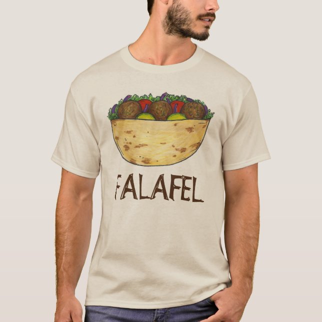 Falafel gefüllt Pita Sandwich mediterrane Küche T-Shirt (Vorderseite)