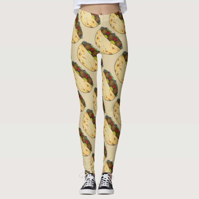 Falafel gestopfte Pita Sandwich Food Leggings (Vorderseite)