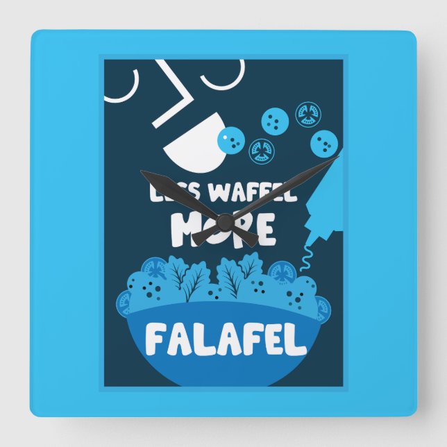 Falafel Middle East Street Food Quadratische Wanduhr (Vorderseite)