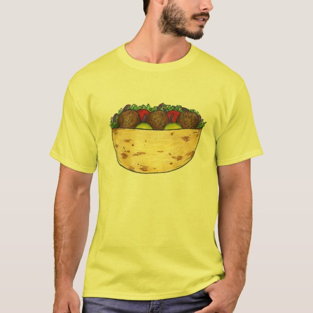 Falafel Pita mediterrane Küche T-Shirt (Vorderseite)