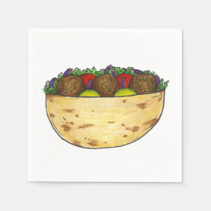 Falafel Pita Sandwich Mittelmeer Feinschmecker Nap Serviette