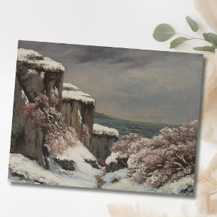 Falaises an der Meeresküste im Schnee - Courbet Postkarte