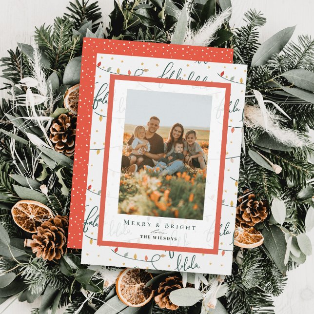 Falala Christmas Lights Holiday Foto Card Einladung (Von Creator hochgeladen)