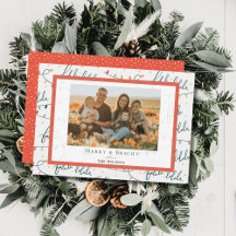 Falala Christmas Lights White Holiday Foto Card