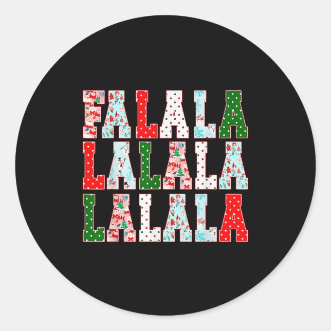 Falala Christmas Party Xmas Graphics Family Pajama Runder Aufkleber (Vorderseite)