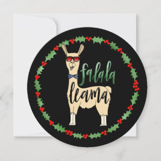 Falala Llama Holiday Card - Einzigartige Circle Sh Feiertagskarte